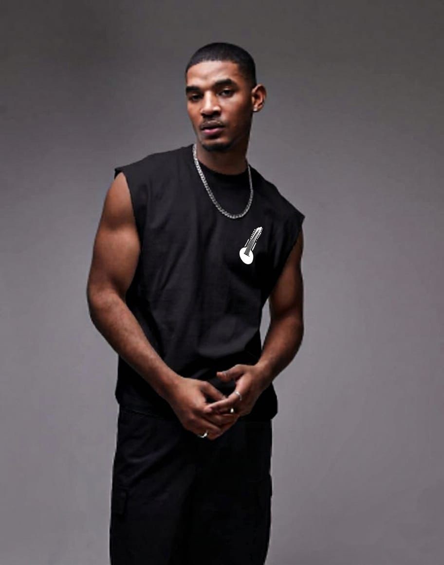 Black Sitar Muscle Tee